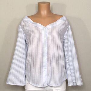 Blue and white stripe top. NWOT